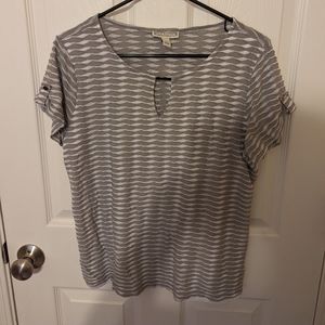 Thin gray and white women's blouse